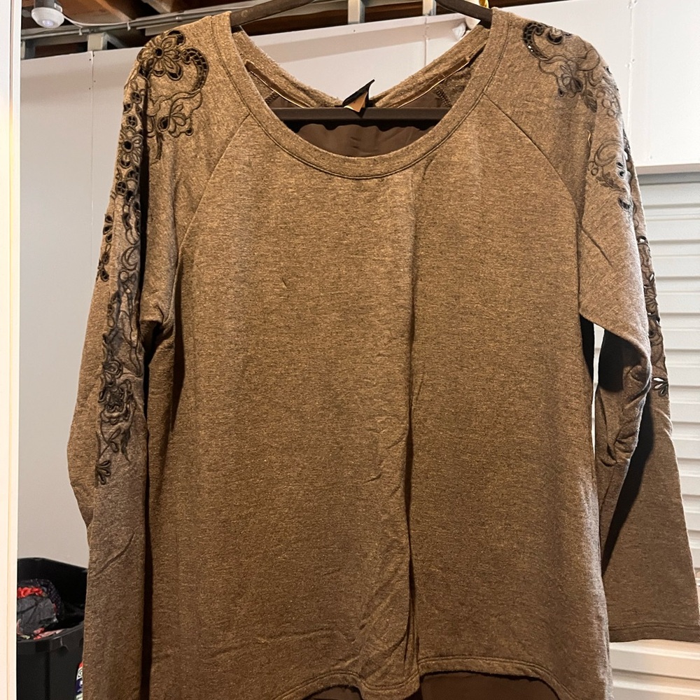Torrid Brown Embroidered Sweatshirt